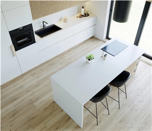 Starlight White Quartz Kitchen Countertops