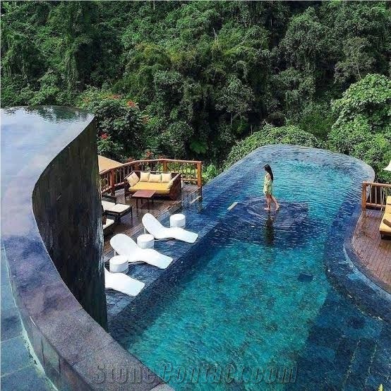 Natural Sukabumi Green Stone 10 X 10Cmm Pool Tiles