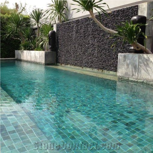 Natural Sukabumi Green Stone 10 X 10Cmm Pool Tiles