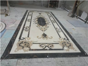 Interior Flooring Decoration Waterjet Medallion Marble Inlay Pattern
