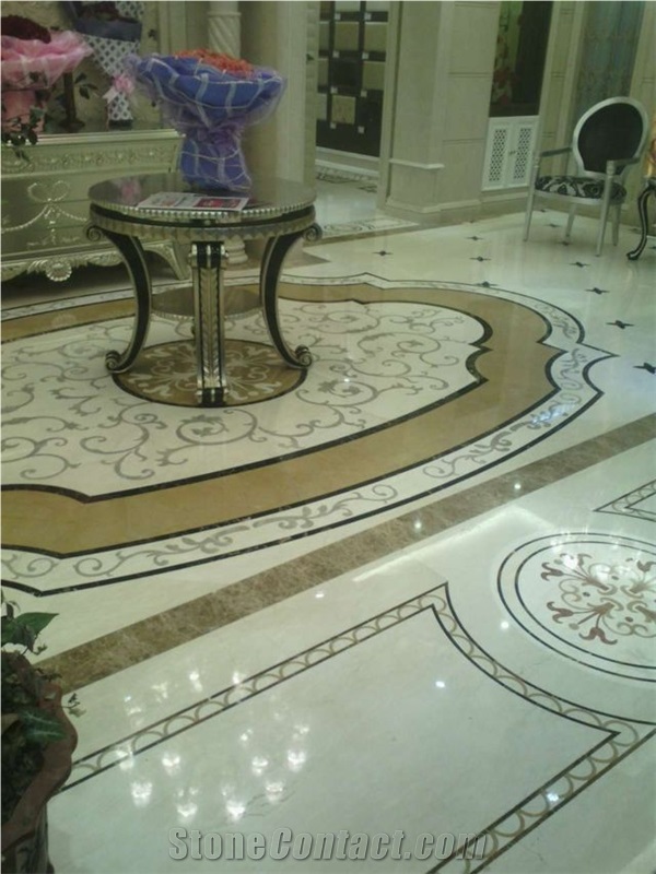 Marble Floor Medallions Natural Multicolor Stone