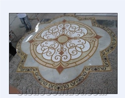 Marble Floor Medallions Natural Multicolor Stone