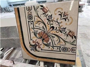 Pictureque Style Waterjet Medallion Natural Marble Medallion