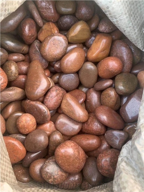 Polished Red River Pebble Stones For Landscaping