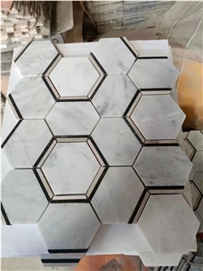 Waterjet Mosaic Style Mosaic Pattern Marble Wall Tile Mosaic