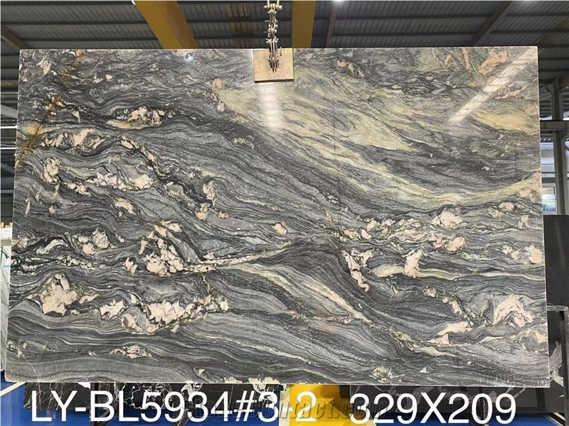 High Quality Explosion Blue Quartzite Slab Tiles