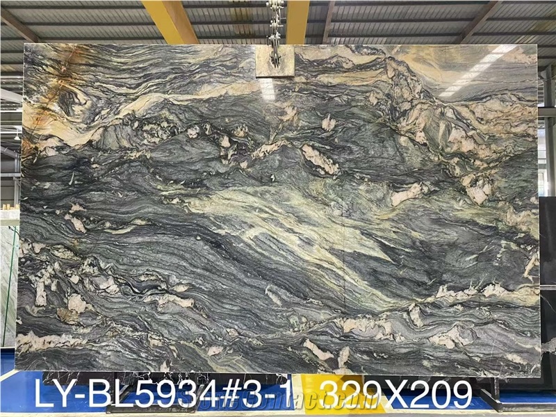 High Quality Explosion Blue Quartzite Slab Tiles
