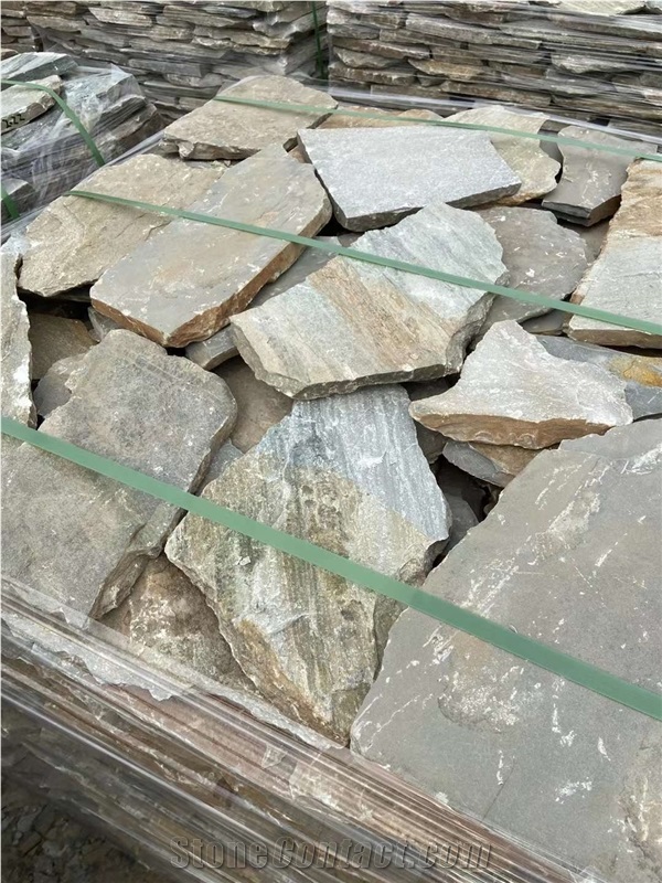 Multicolor Natural Slate Random Shape Wall Cladding Stone