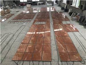 Polished Natural Rose Alicante Red Marble Flooring Tiles
