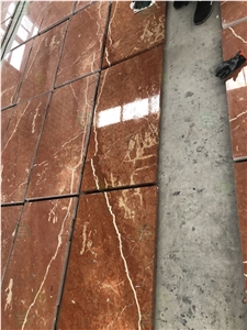Polished Natural Rose Alicante Red Marble Flooring Tiles