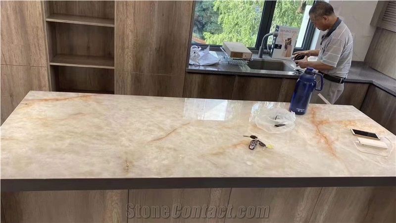 White Onyx Ice Flake Onyx Big Stock Slabs Top Quality