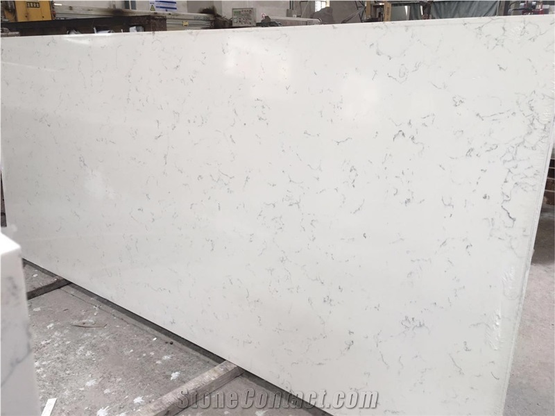 Artificial Carrara Quartz Bathroom Vanity Countertop
