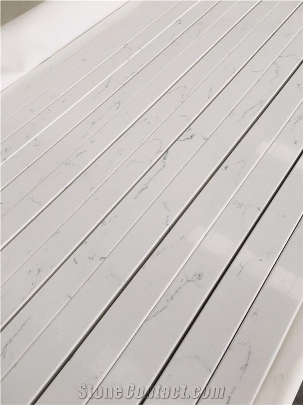 Artificial Carrara Quartz Bathroom Vanity Countertop