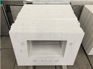 Carrara Quartz Stone Undermount Square Sink Bath Tops