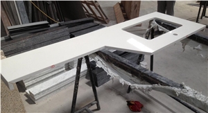 Hotel Project Bowed Shape Pure White Quartz Vanity Tops