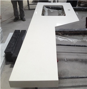 Hotel Project Bowed Shape Pure White Quartz Vanity Tops