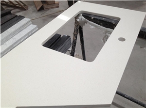 Hotel Project Bowed Shape Pure White Quartz Vanity Tops