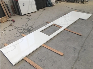 Popular Calacatta White Quartz Kitchen Peninsula Countertop