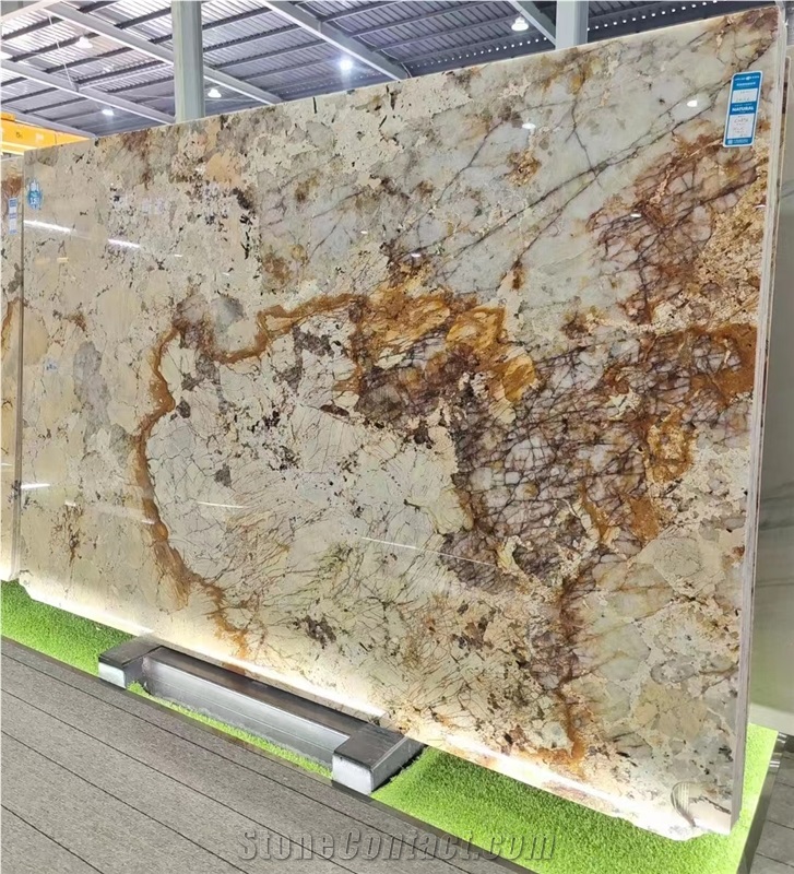 Beautiful White Quartzite Big Slab For Hotel Project