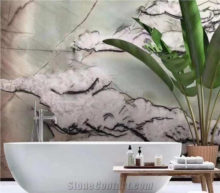 Big Natural Stone Slab Quartzite With Yellow Veins