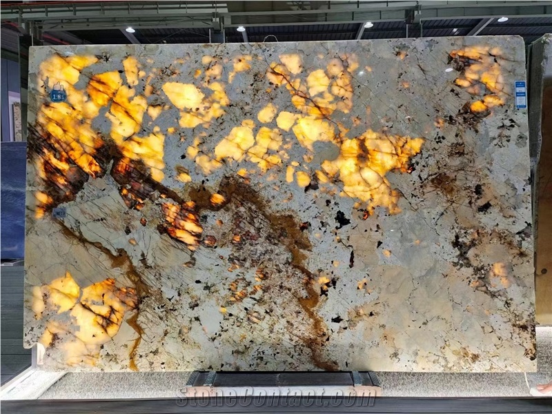 Big Polished Large White Black Crystal Quartzite Slab
