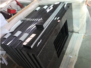 Black Pearl Granite Bathroom Vanity Top For Hotel Project