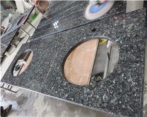 Black Pearl Granite Polished Double Sink Vanity Countertop Black Pearl Granite Polished Double Sink Vanity Countertop