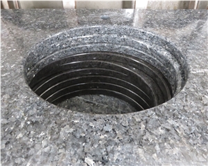Black Pearl Granite Polished Double Sink Vanity Countertop