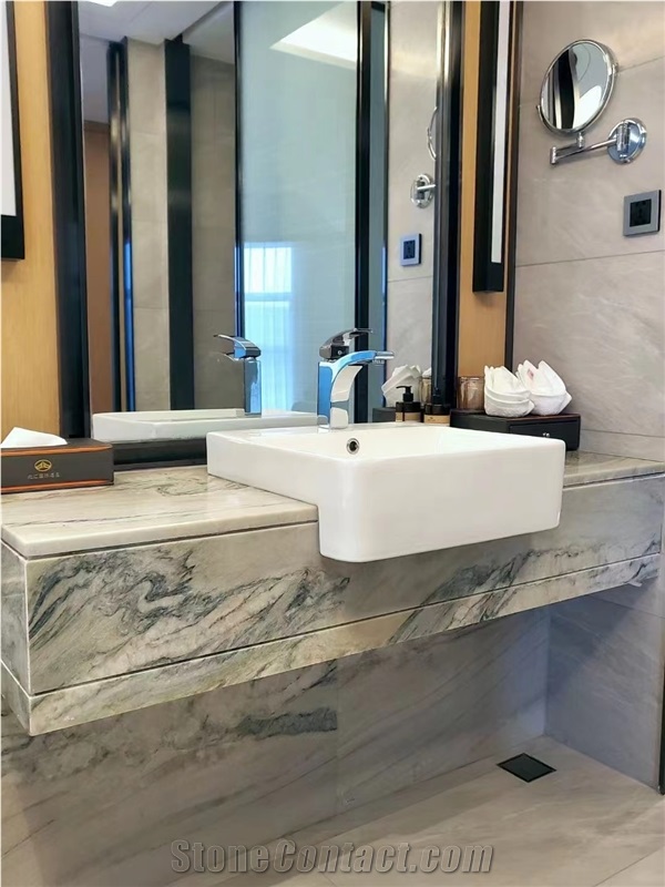 Bookmatched Natural Quartzite Slab Stone Tile For Home