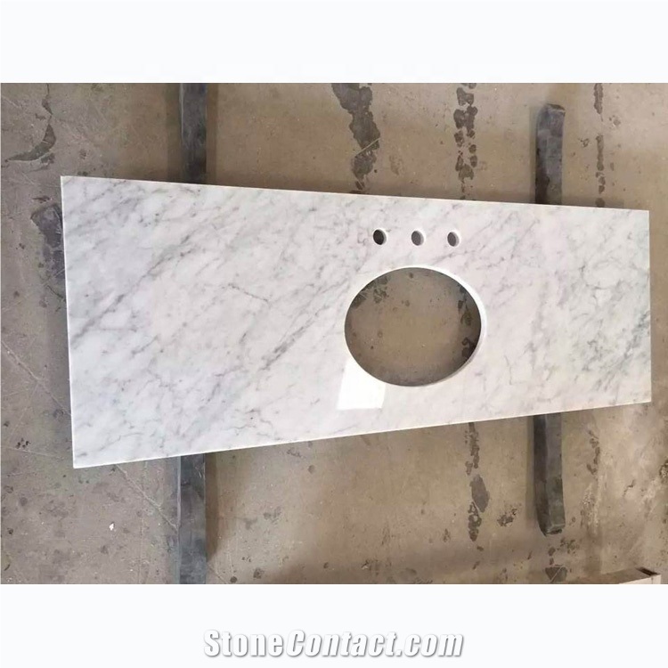 Carrara White Marble Vanity Top, Bathroom Countertop Fast Delivery