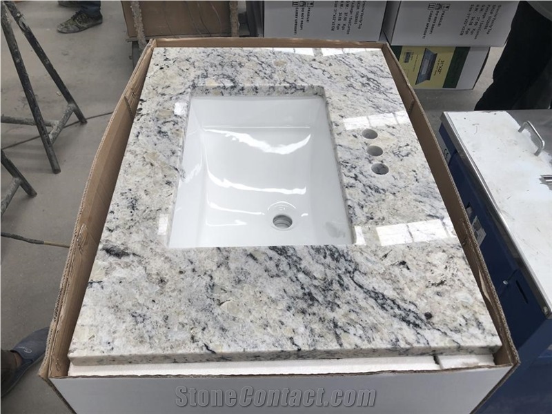 Custom Prefab Granite Bathroom Vanity Top For Hotel Project