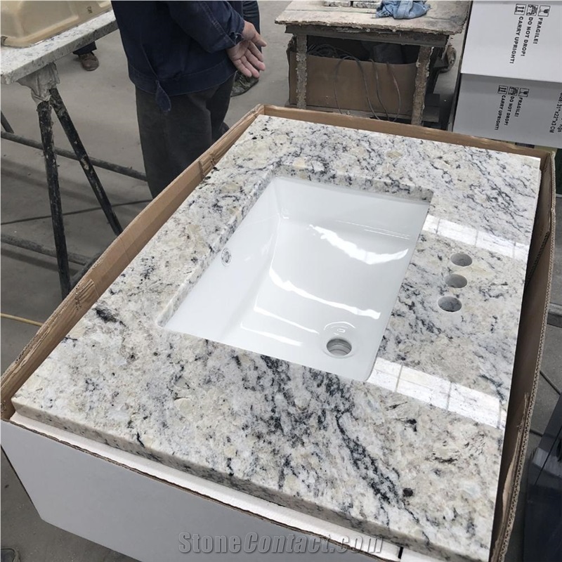 Custom Prefab Granite Bathroom Vanity Top For Hotel Project