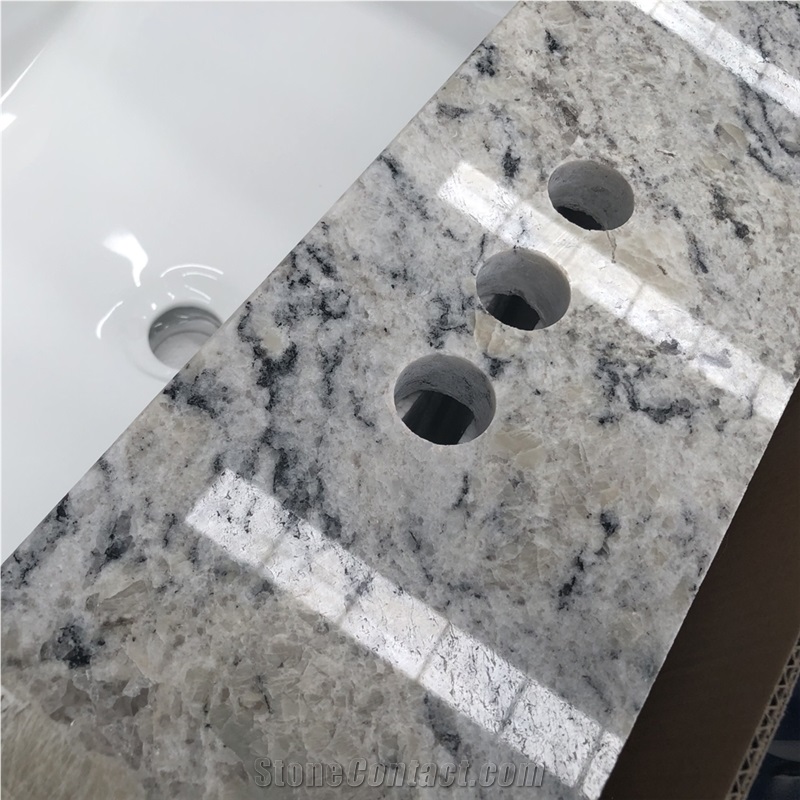 Custom Prefab Granite Bathroom Vanity Top For Hotel Project