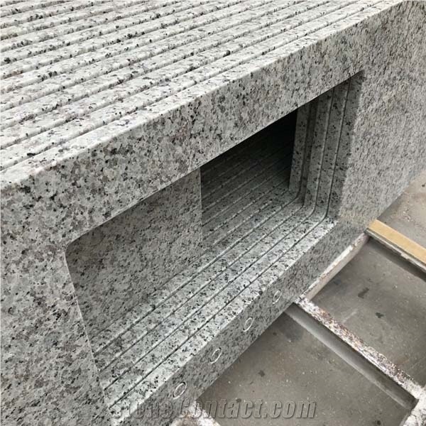 Flat Edge 3Cm Bala White Granite Worktops Bench Tops