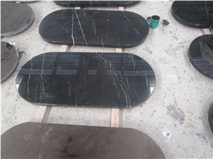 Guangxi Black Marquina Marble Rectangle Polished Table Top