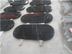 Guangxi Black Marquina Marble Rectangle Polished Table Top