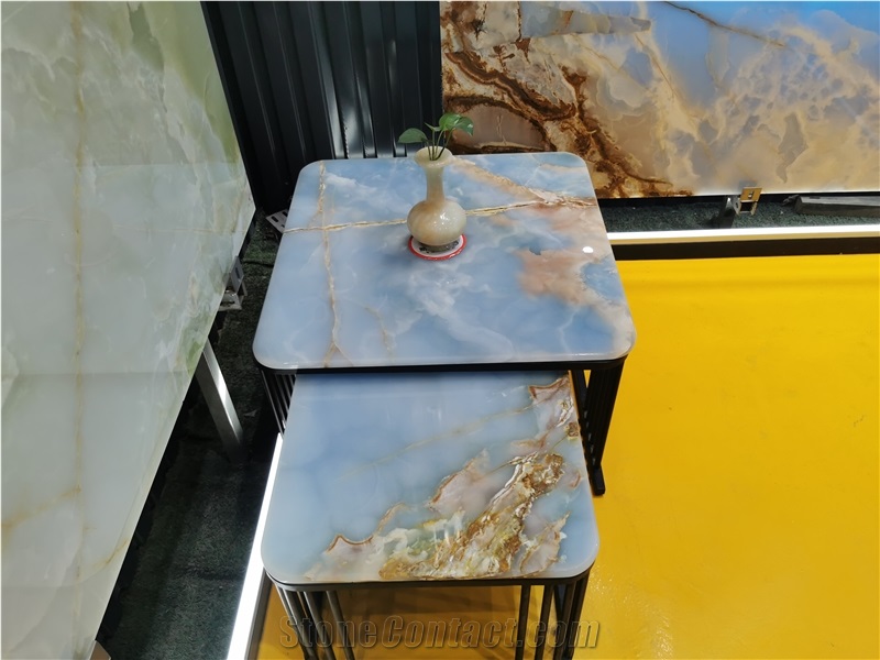 Home Furnite Natural Stone Onyx Cafe Table Desk
