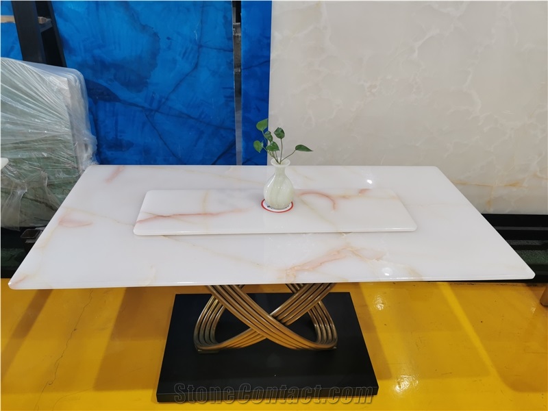 Home Furnite Natural Stone Onyx Cafe Table Desk