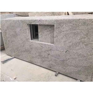 Kashmir White Granite Kitchen Countertop With Square Sink Kashmir White Granite Kitchen Countertop With Square Sink