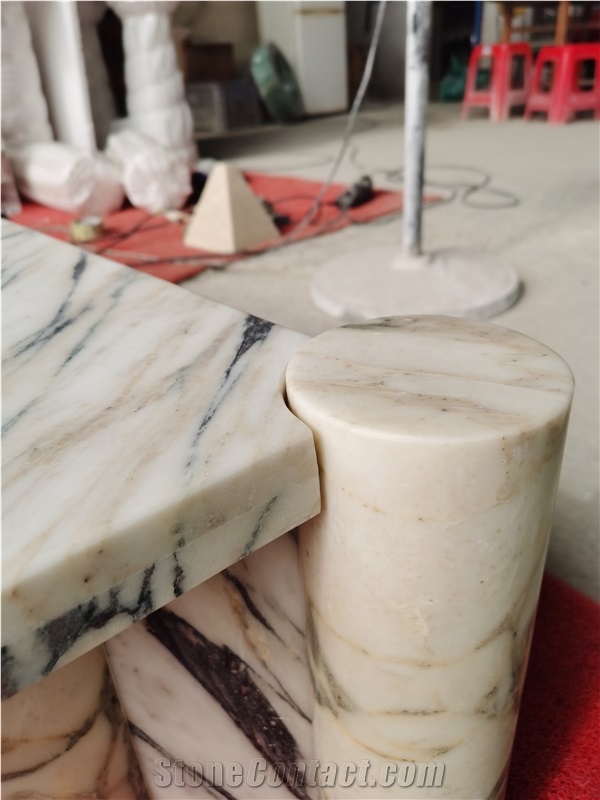 Luxury Calacatta Viola Marble Stone Table Tops