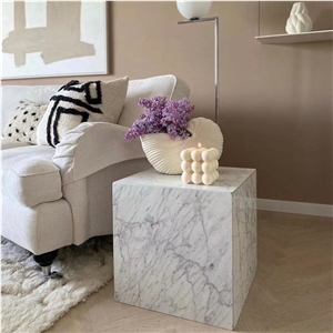 Modern Bathroom Design Cubic Marble Stone Plinth Table
