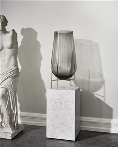 Modern Bathroom Design Cubic Marble Stone Plinth Table