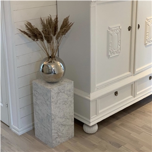 Modern Bathroom Design Cubic Marble Stone Plinth Table