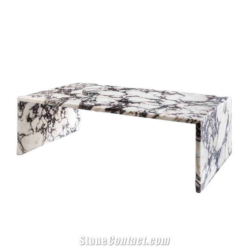Modern Natural Stone Plinth Table Desk