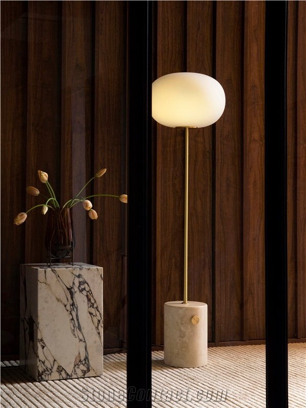 Modern Natural Stone Plinth Table Desk