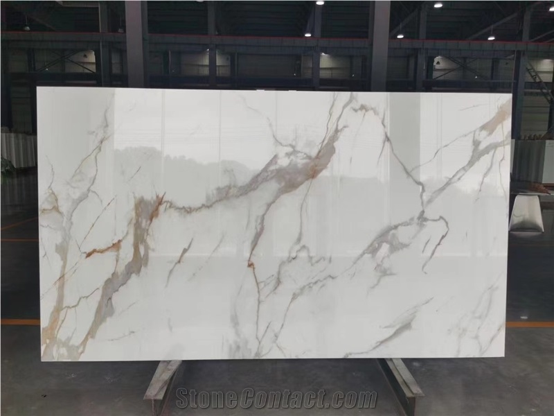 Calacatta Gold Nano Glass Crystallized Slabs Artificial