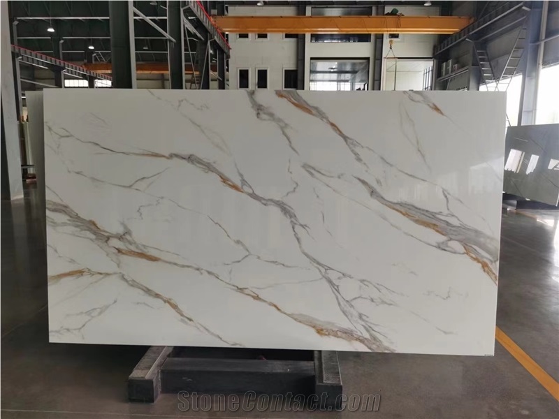 Calacatta Gold Nano Glass Crystallized Slabs Artificial