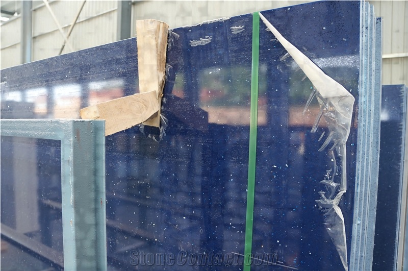 Polished Crystal Blue Quartz, Slabs