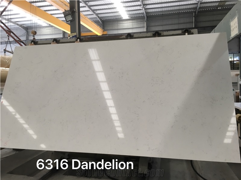 Xiamen Carrara White Quartz Big Slabs