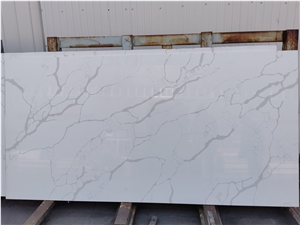 Xiamen Carrara White Quartz Big Slabs